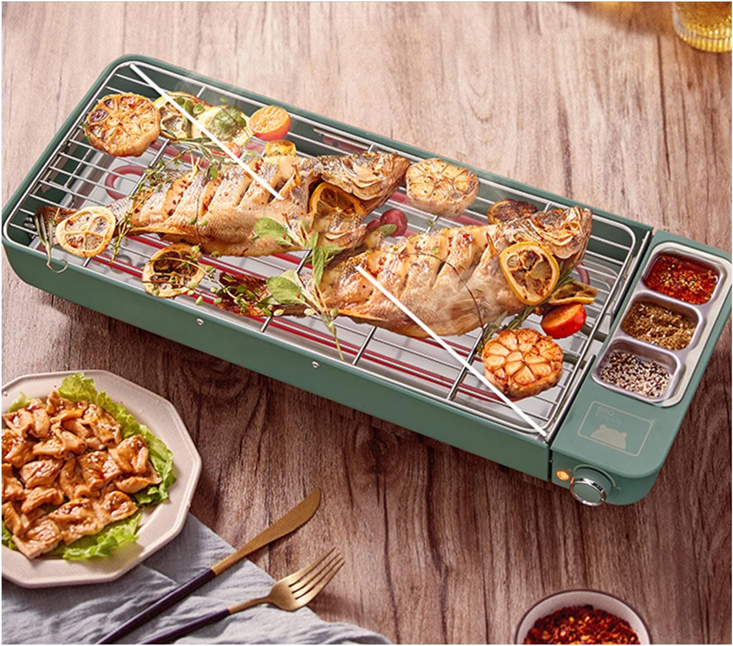 Smokeless Grill, 2000W Electric Grill Griddle, Convenient