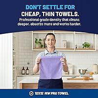 Vista 3 de MW Pro - Paños de limpieza de microfibra a granel al por mayor Morado - Caja: cantidad 384 Tamaño 12 x 12 pulgadas Toallas de microfibra