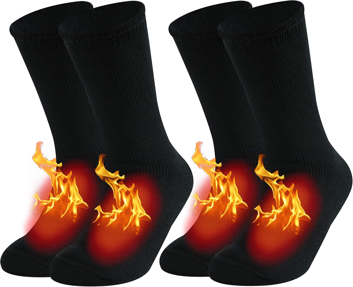 JSPA 2/1 Pack Mens Winter Warm Thermal Socks Womens Insulated Heat Crew Fuzzy Hiking Boot Socks for Outdoor Extreme Cold