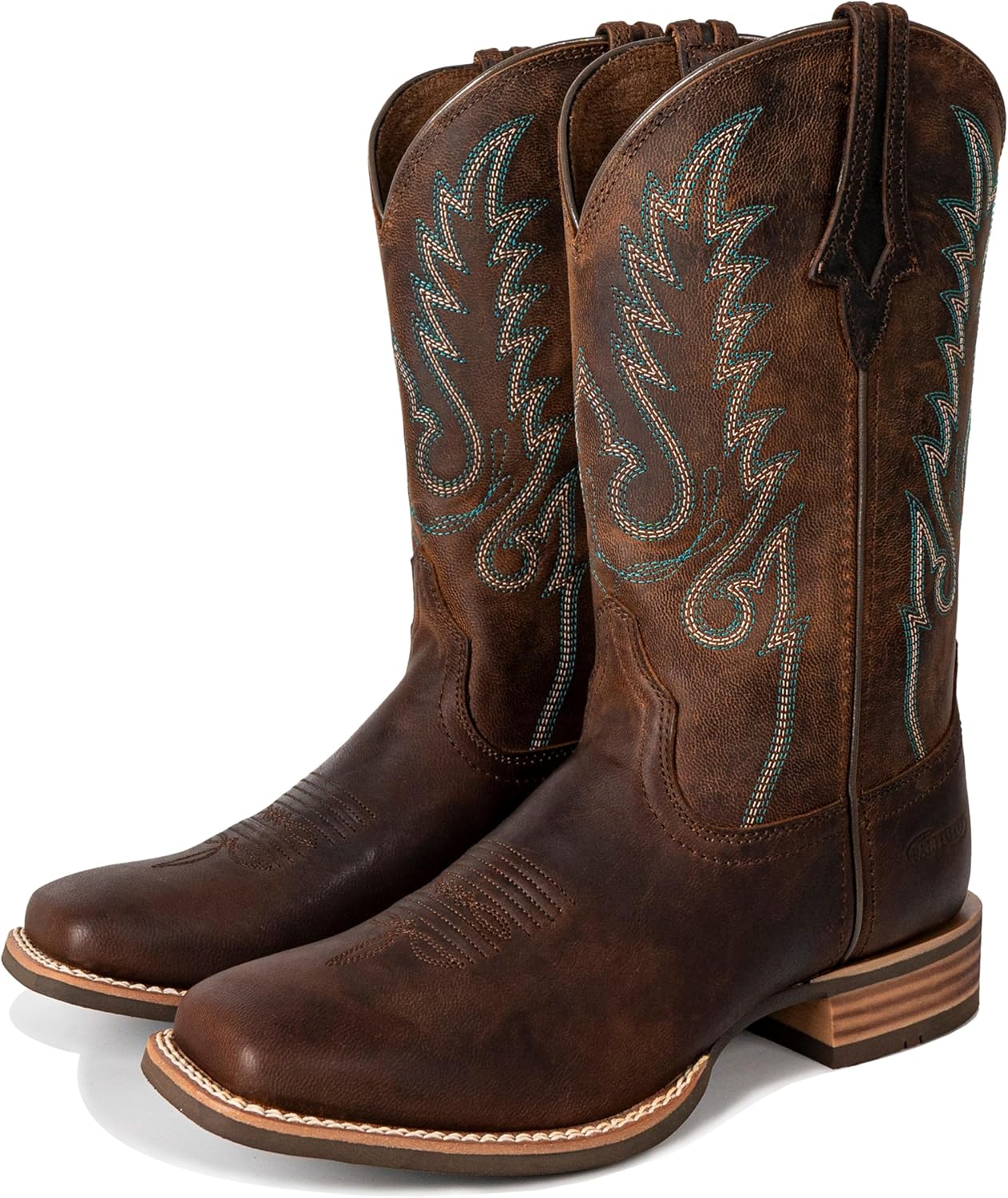 Women Western Boots Hand Painted, Square Toe, Full Grain Cowhide, 4-Layer Composite Sole(PLT203603) - Image 6