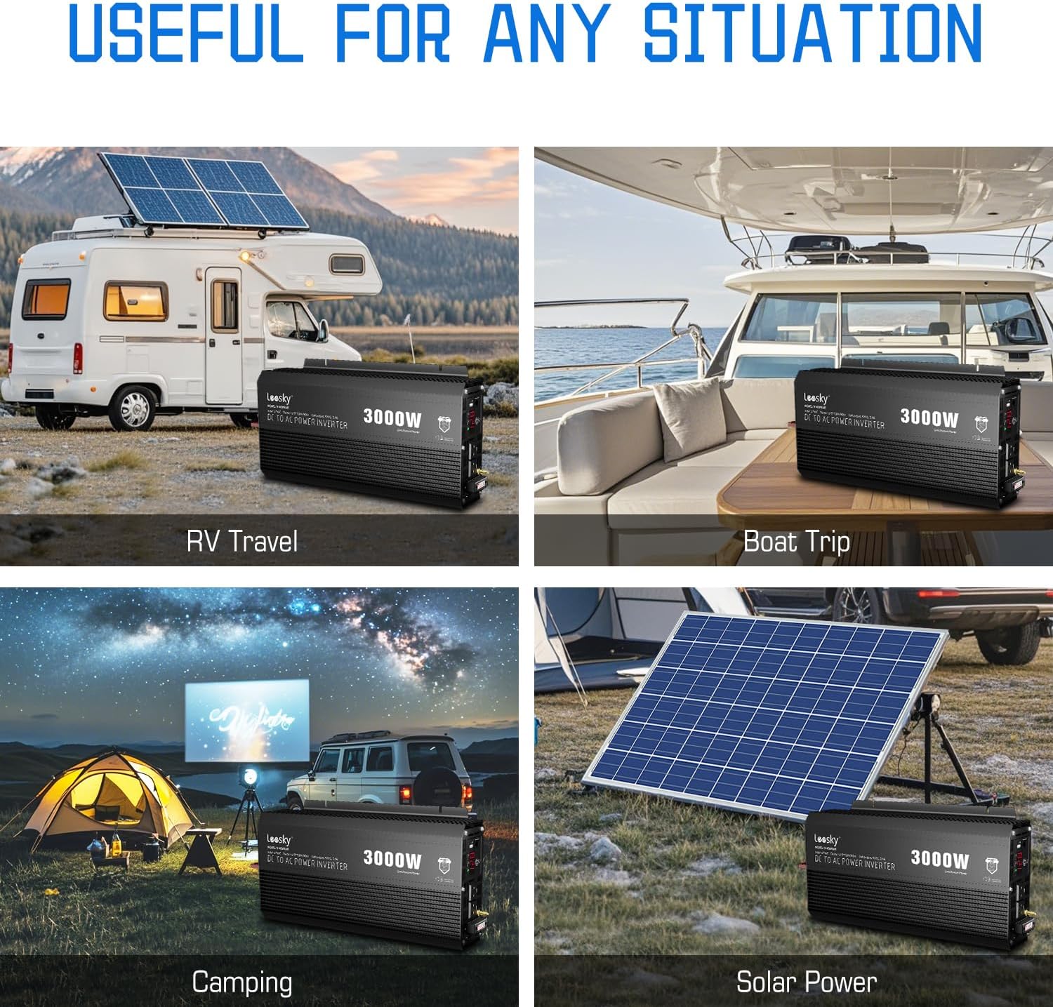 Inverter being used in various outdoor and vehicle settings