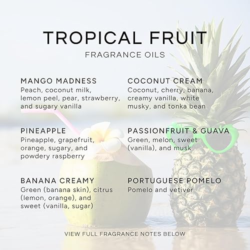 Miniatura 2 de Frutas tropicales - Juego de 6 fragancias prémium Oikls - Mango, crema de coco, piña, maracuyá y guayaba, plátano y pomelo portugués - 0.3 fl oz