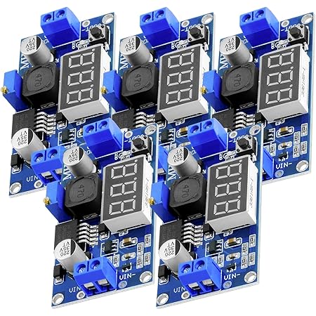 AZ-Delivery 5 x LM2596S LM2596 Step-down DC-DC Buck-Converter Modul für 4-40V zu 3,3-24V mit 3-stelliger Digitalanzeige und inklusive E-Book!