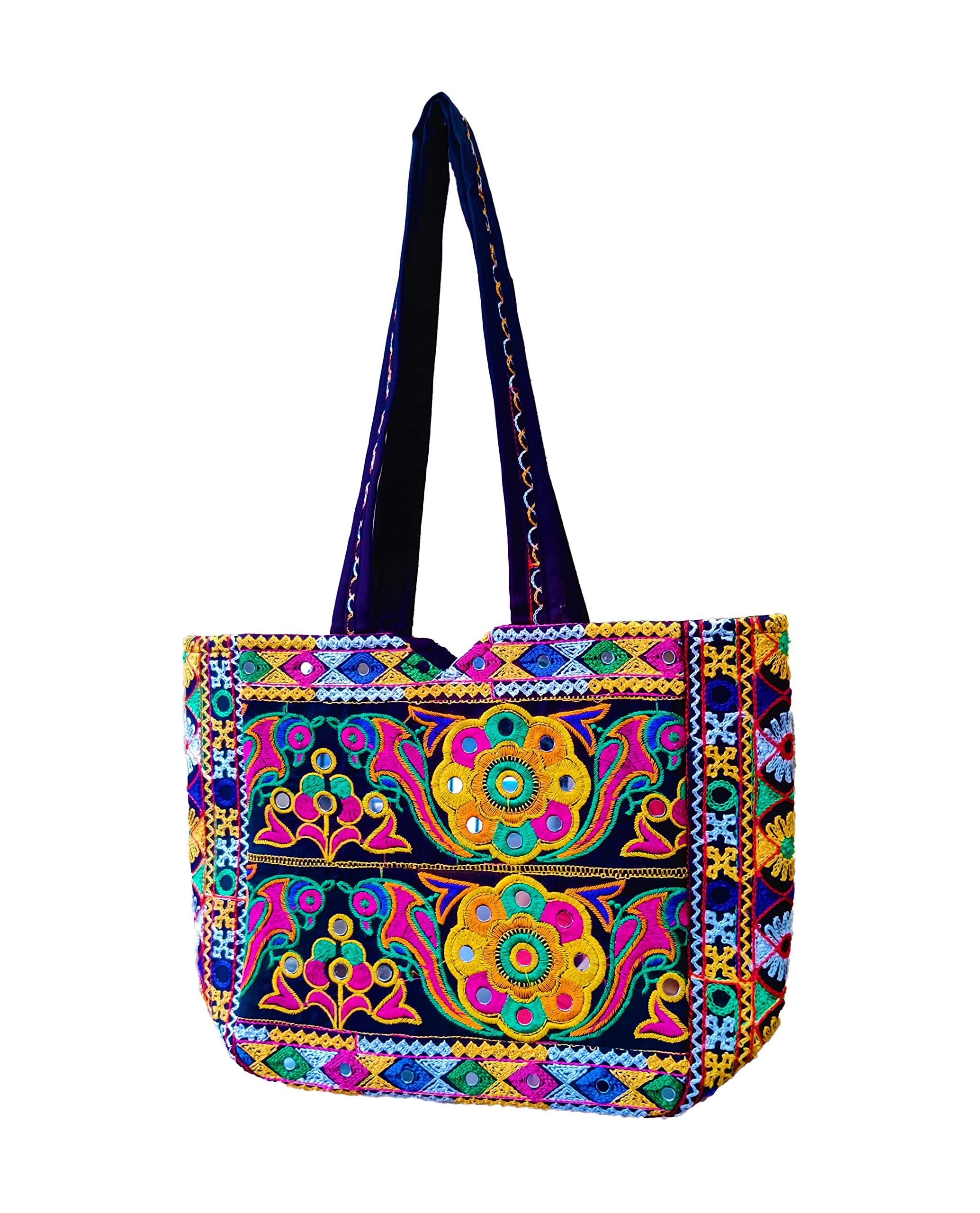 Sutliyan Handcrafted Rajasthani Regular Multicolor Tote Bag for Women (11 * 15 Inch) (Black) (B0BDV9NXH8) Amazon Price History, Amazon Price Tracker