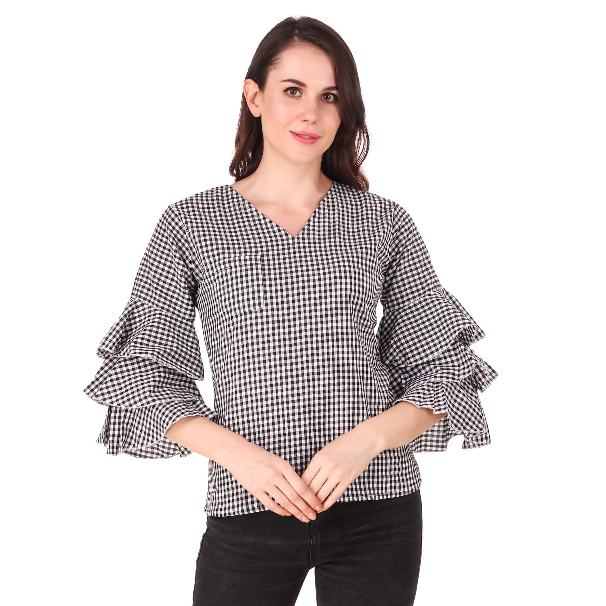 Jollify Women's Regular fit Layerd Sleev Top