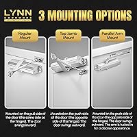 Vista 4 de LYNN HARDWARE Cierrapuertas automático de servicio medio/resistente (bronce oscuro) – grado comercial, elección de contratistas, velocidad y fuerza