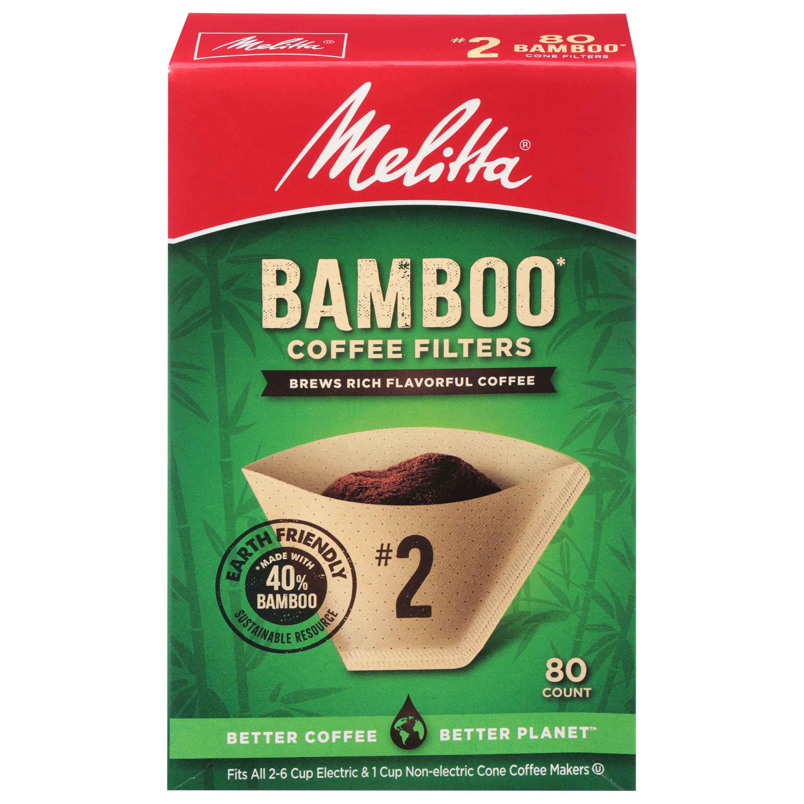 Melitta 63117 Filtr Bamboo #2 80Ct