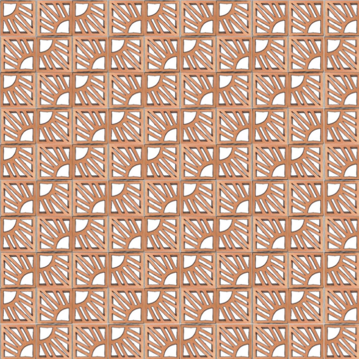 Terracotta Breezeblocks - Mattone modellato con ornamento (mattoni, sole, 50, BE-)