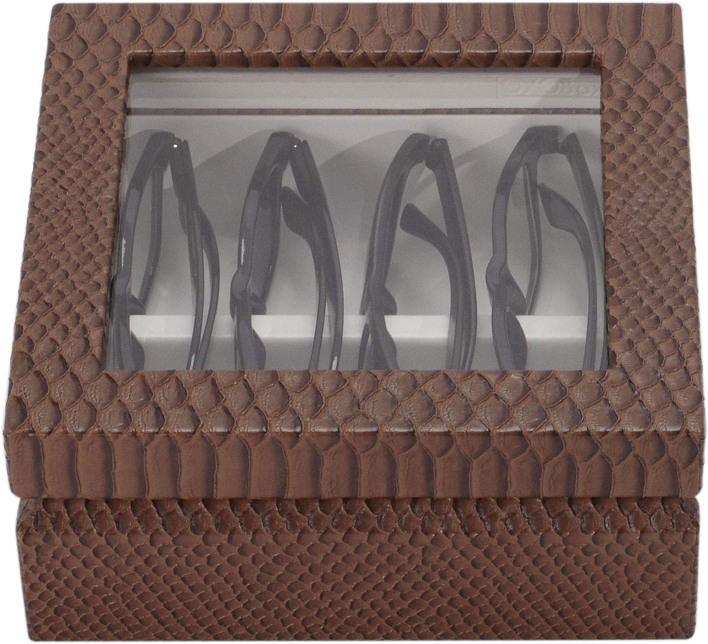 OYOBox Mini Exotic Print Luxury Eyewear Organizer, Wood Display Box for Glasses + Sunglasses