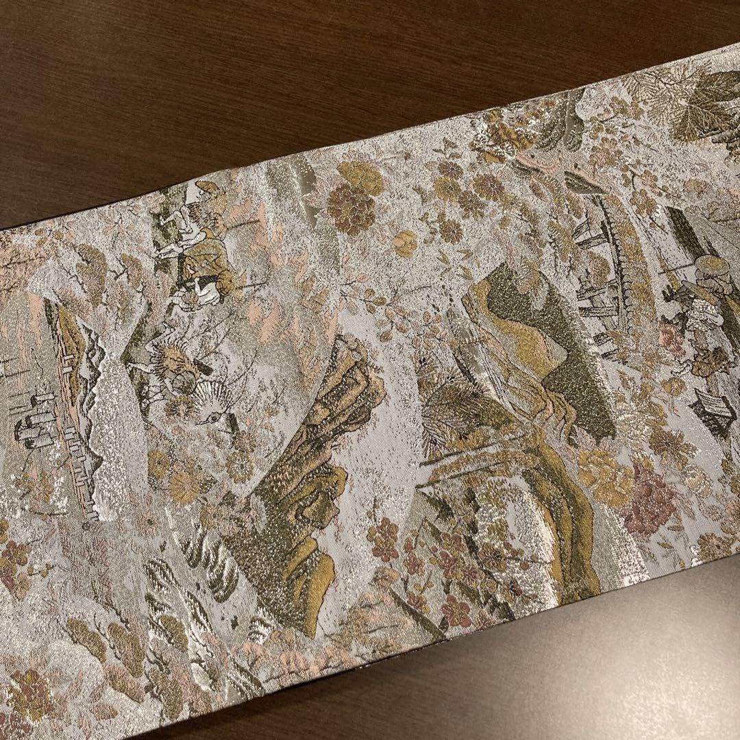 正絹袋帯六通歌川広重浮世絵古今絵文織りだし