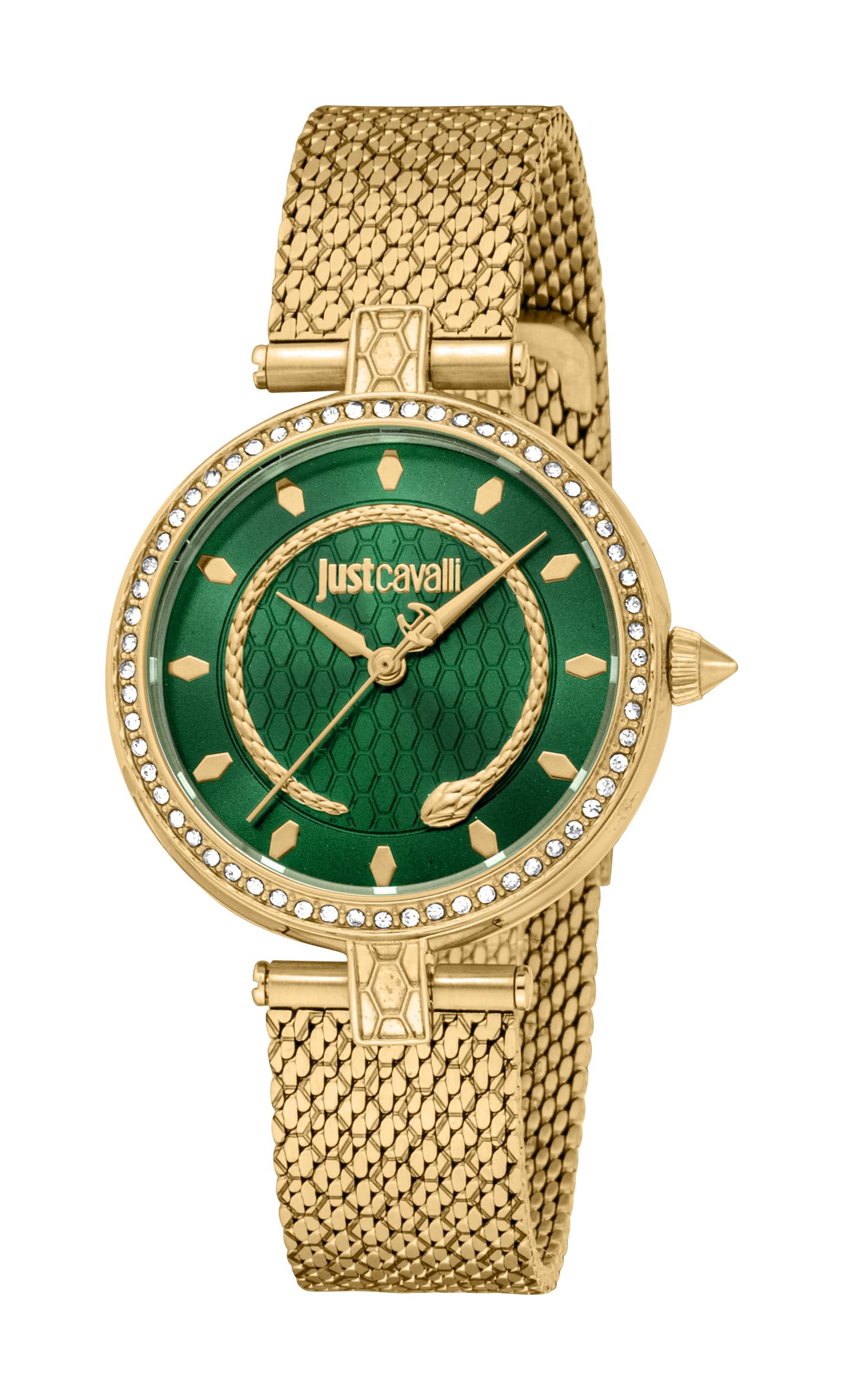 Just Cavalli Damen Analog Quarz Uhr mit Edelstahl Armband JC1L240M0035 – Gelb