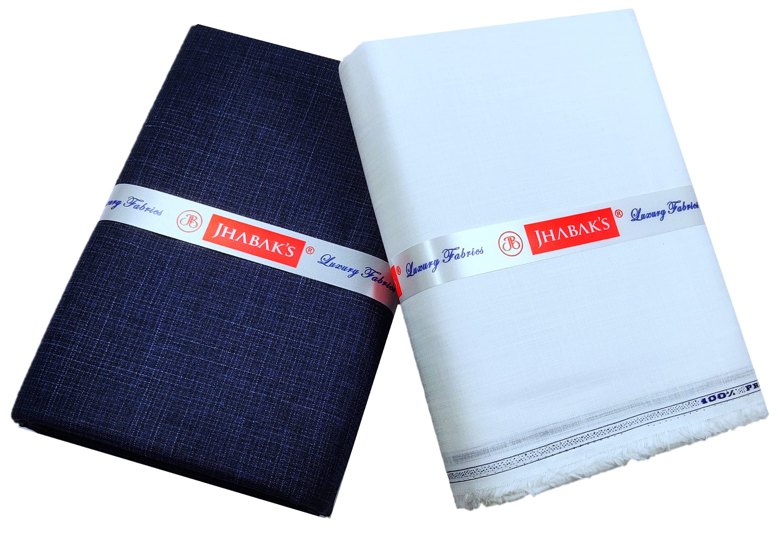 jhabak's Unstitched Pure Cotton Solid Shirt & Trouser Fabric Set For Men 1.60m Shirt Cloth 1.30m Pant Piece (White)-picture-22