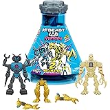MRBEAST LAB Hybrids Multi Pack, Reveal Different Hybrid Parts to Create 2 Mix & Match Action Figures, Plus Parts of The Golden Panther Dragon, Fuse Beast Combinations, Lab-Bot vs GID Skeleton