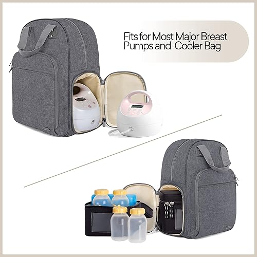 Miniatura 2 de Teamoy Bolsa para extractor de leche, mochila para extractor de leche compatible con Spectra S1, S2 y bolsa enfriadora, bolsa de bombeo con