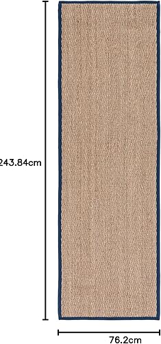 Miniatura 287 de Safavieh Colección de fibra natural NF115P - Alfombra (fibra natural), color gris, Fibras naturales beige, (Natural/Beige),Natural/Negro,Natural