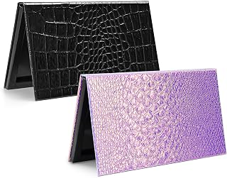 2 Pack Magnetic Makeup Palettes, Empty Magnetic Palette with Mirror for Eyeshadow Lip Color Blush Powder Highlighter Contour - Black&Pink