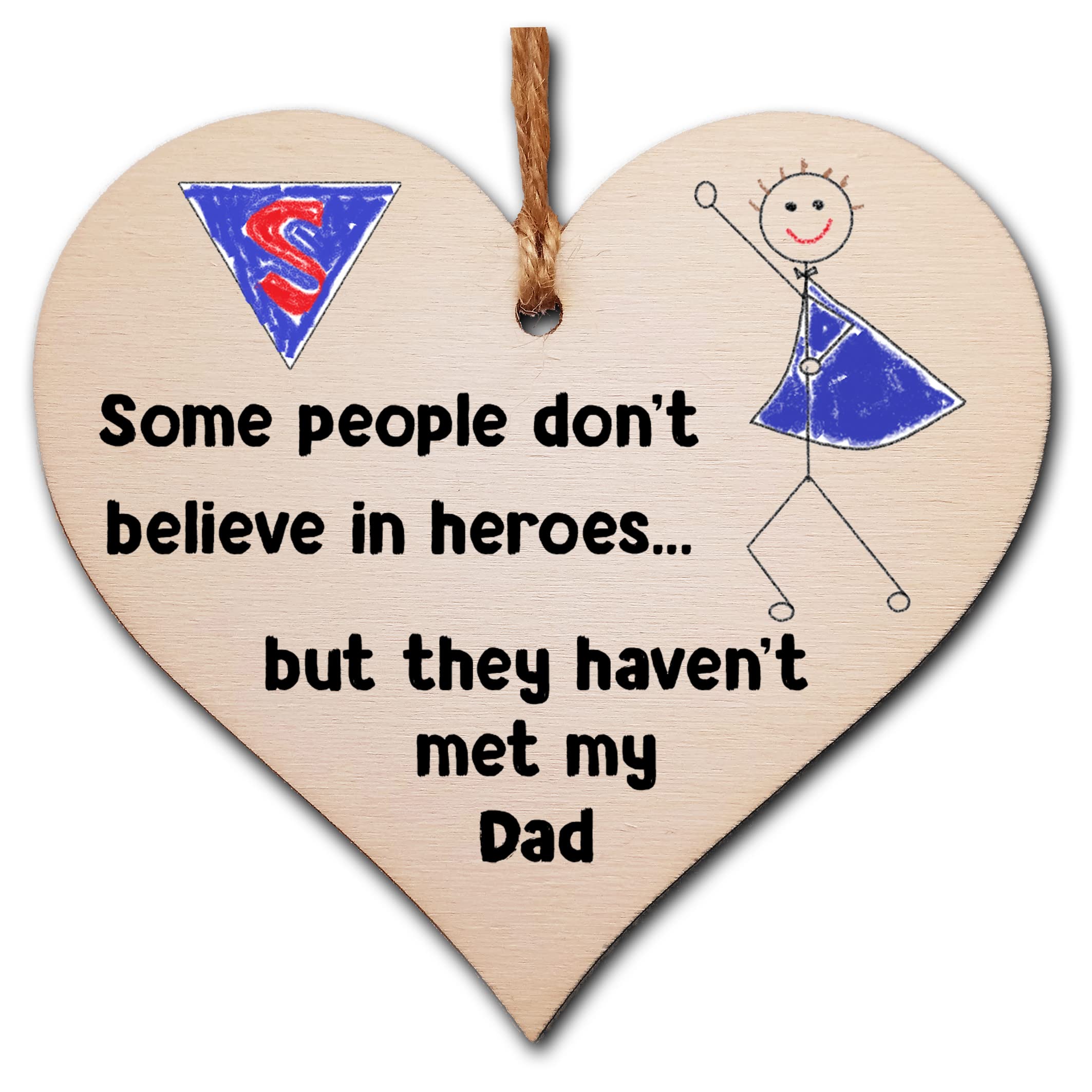 Gift In Can Handmade Wooden Hanging Heart Plaque Gift For Dad Novelty Funny Keepsake