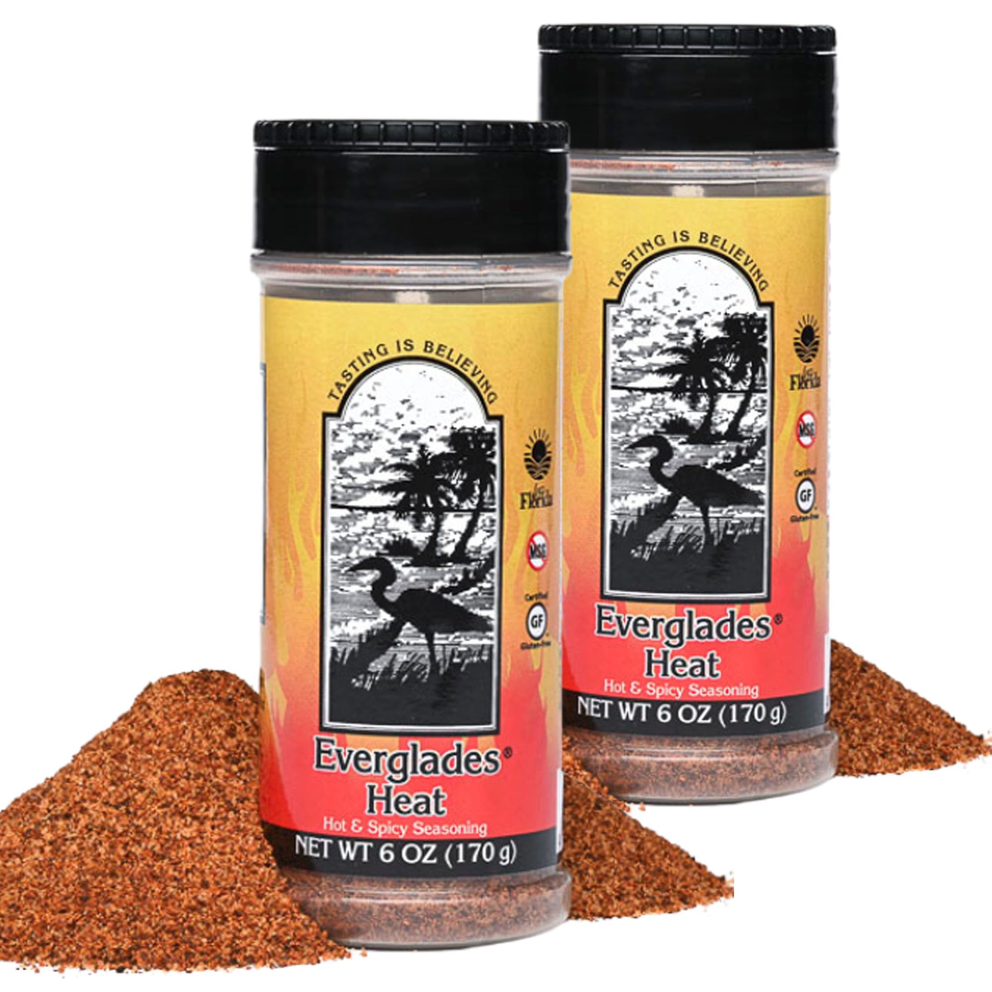 Everglades Heat Seasoning Spicy Blend for Chicken Wings, Chili, Fish & Fries, Add Zest with Red Pepper Heat Made in the USA (Two Pack)