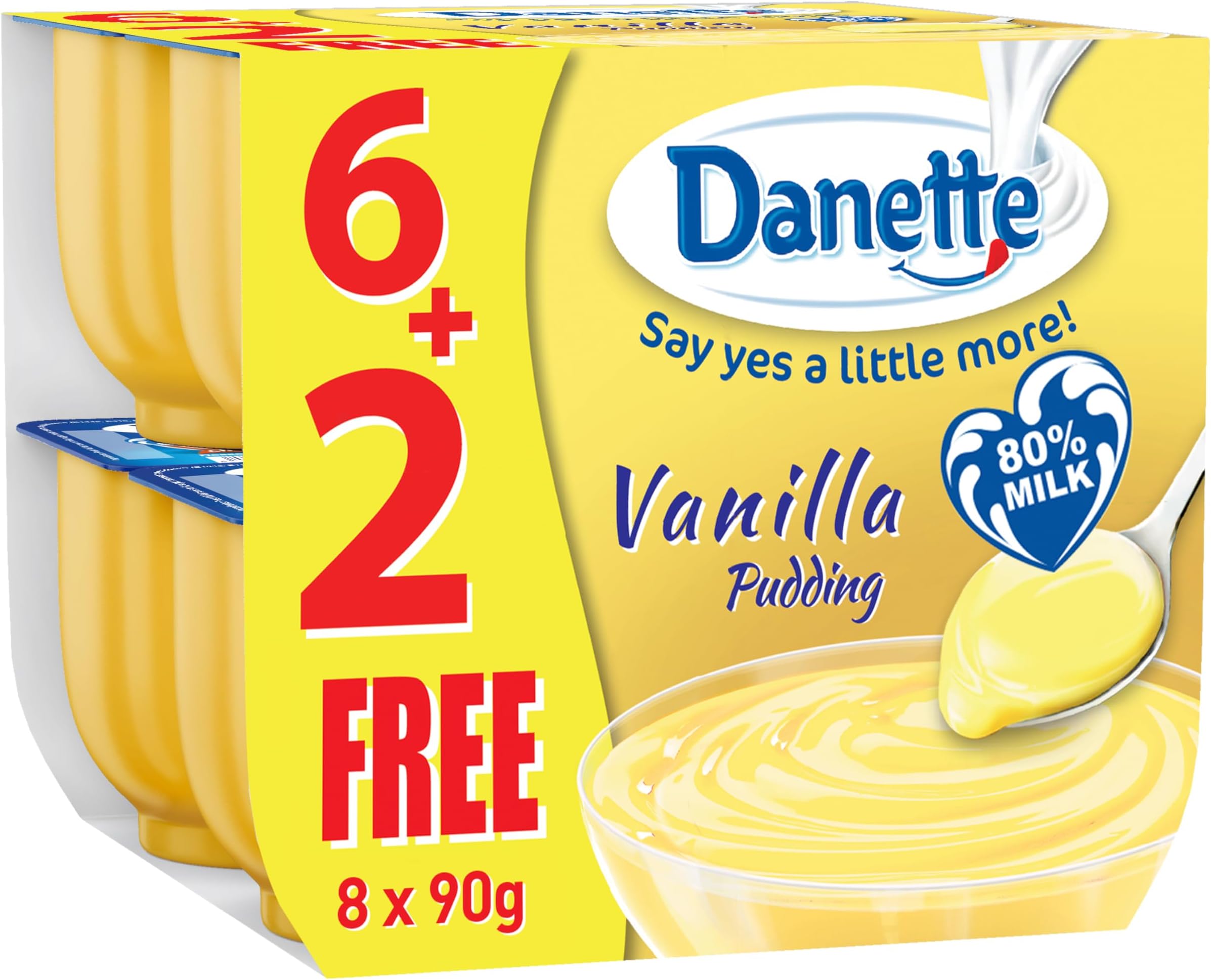 Danette Vanilla Flavoured Pudding 90 g, 8-Pack