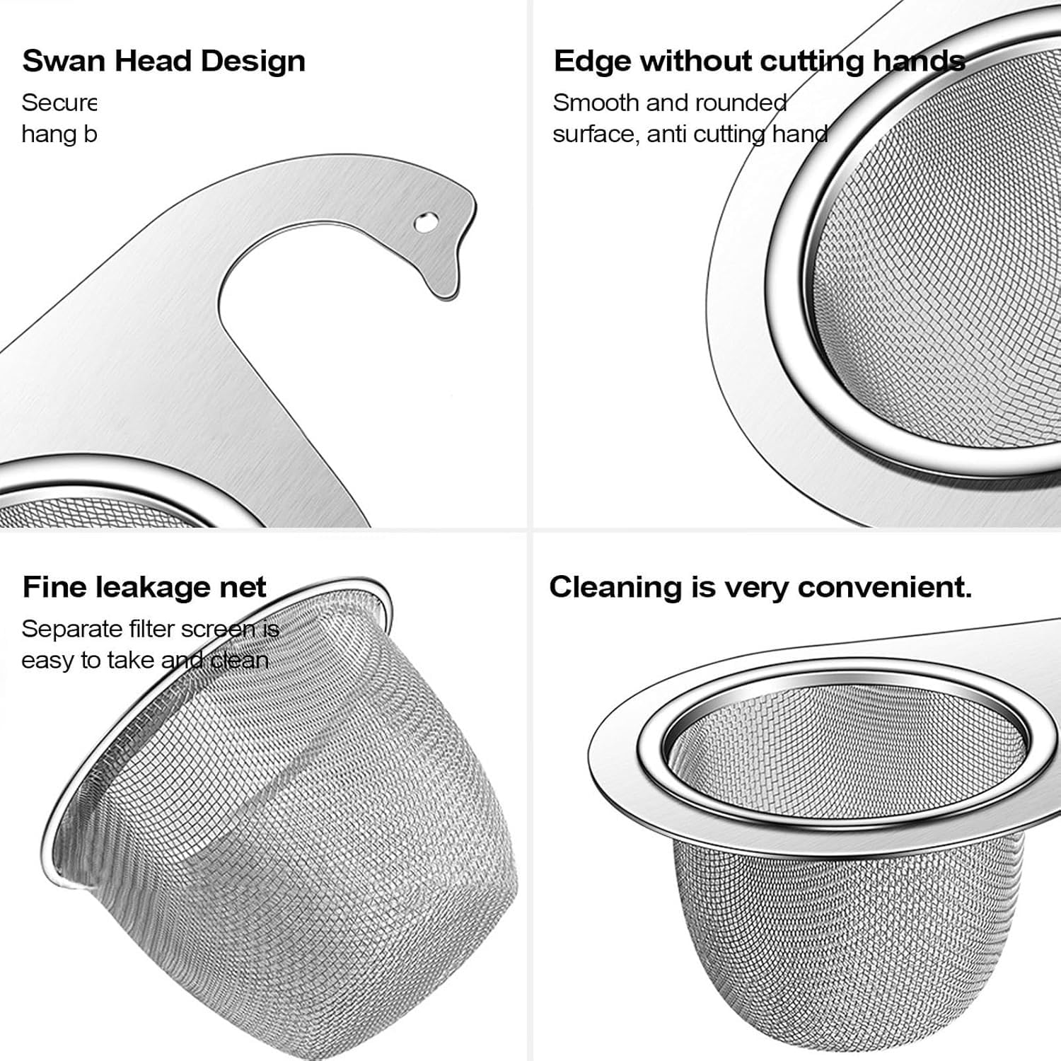 MosQuick® Stainless Steel Kitchen Sink Drain Basket, Big Round Strainer, Food Waste Peel Collector, Filter Jali for Wash Basin, Rust Free Drainer, NALI Cover Mesh, Hair Catcher Chalni (Silver) — Amazon image 6