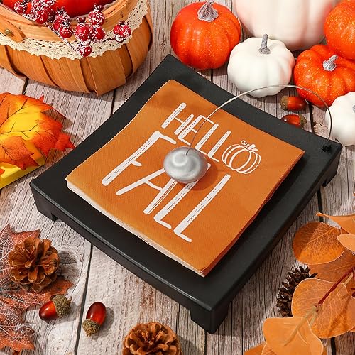 Miniatura 3 de AnyDesign Paquete de 80 servilletas de papel con diseño de calabaza naranja y calabaza, desechables, servilletas decorativas de otoño para postre y