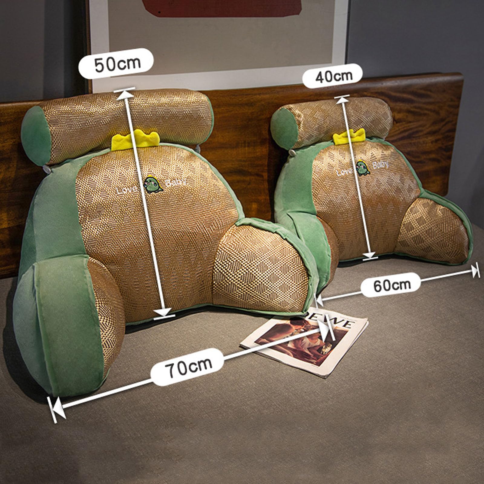 HYSMF Coussin de lecture pour enfants, à s'asseoir dans le lit, support de dossier, coussin de dossier pour s'asseoir au lit pour lire, design, joli coussin de dossier pour adultes et enfants