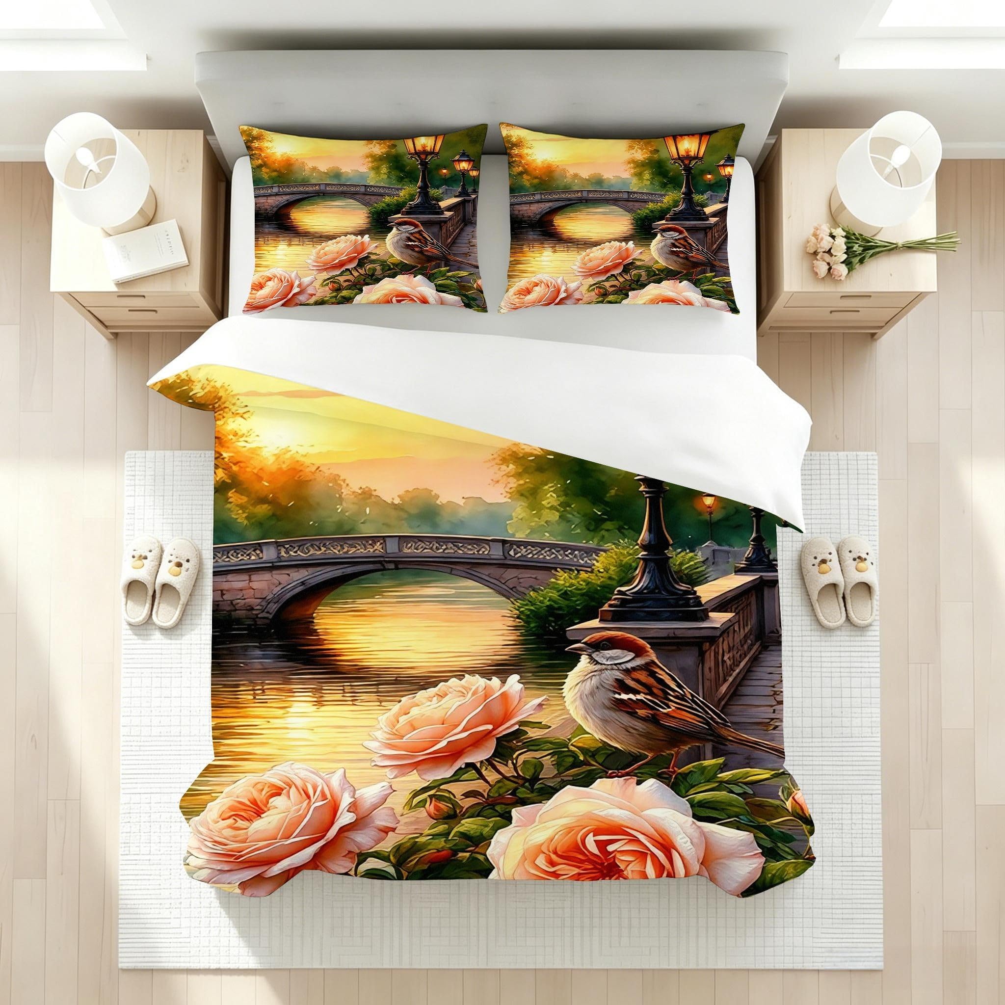 Copripiumino Matrimoniale Peonia Rosa 260x240, ZW204 | Traspiranti Durevoli Microfibra, per Tutta la Famiglia, Matrimoniale, per Tutte le Stagioni, con 2 Federe 50x80 cm
