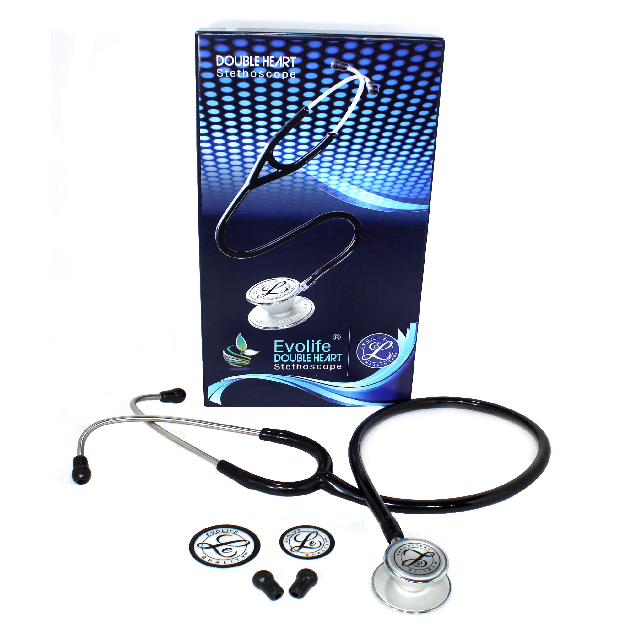 Evolife Double Heart Stethoscope for Doctors & Medical Students Professional use - with Extra Diaphragm & Soft Ear Tips (B09HR616DX) Amazon Price History, Amazon Price Tracker