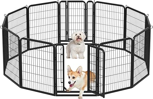 Miniatura 31 de Yaheetech - Corralito para perros, para uso en exteriores e interiores, valla de metal resistente para mascotas, corral para ejercicio, casas