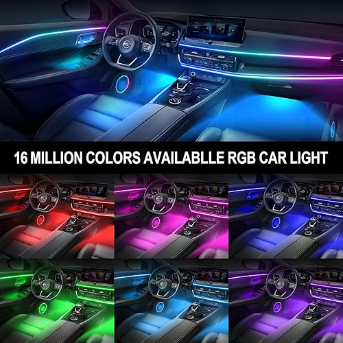 Miniatura 28 de Nueva versión Dreamcolor acrílico luces interiores del coche 18 en 1 RGB kit de iluminación ambiental del coche APP Control Zoned Control System 252