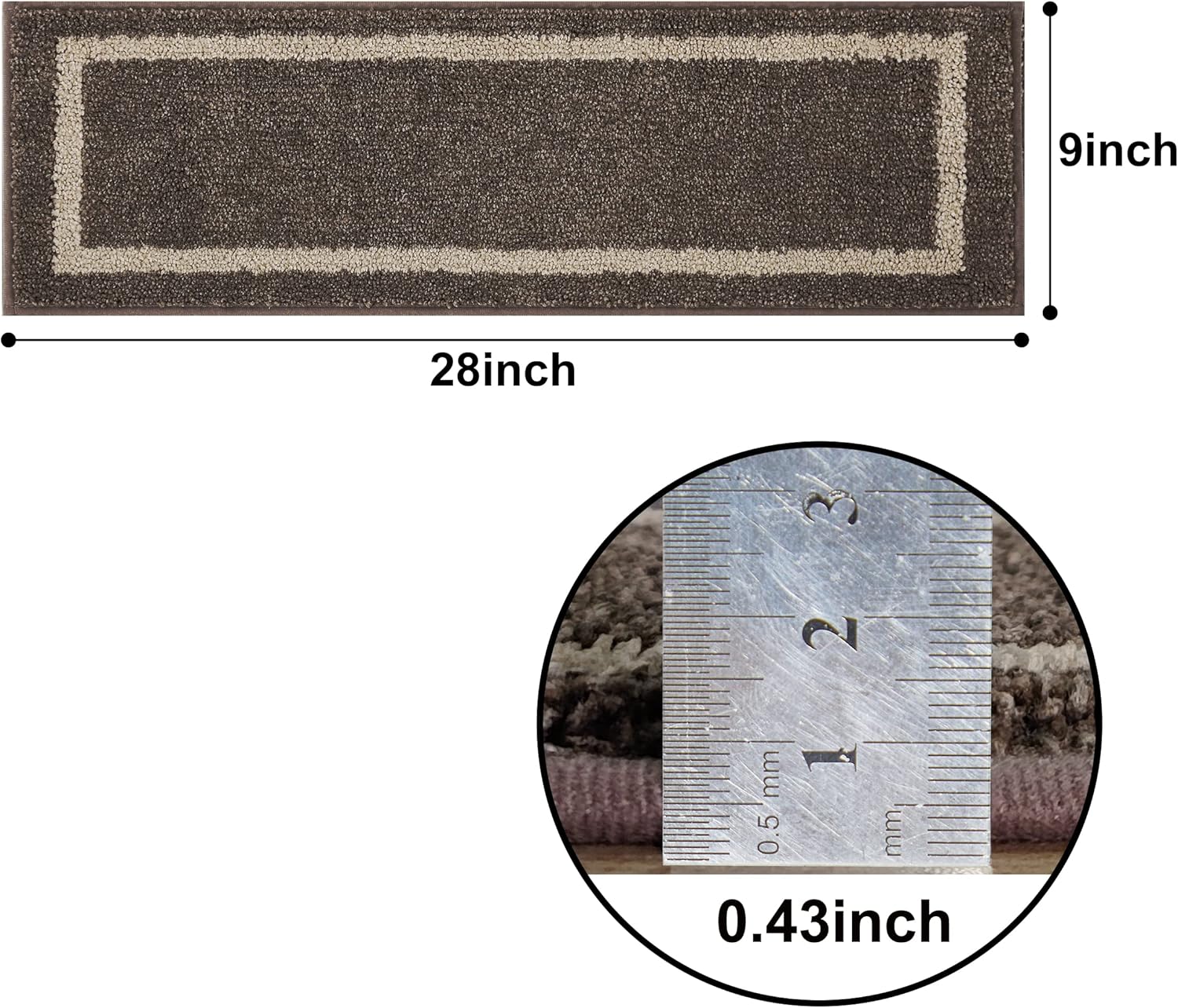 COSY HOMEER Soft Stair Treads Non-Slip Carpet Mat 28inX9in Indoor Stair Runners for Wooden Steps,Stair Rugs for Kids and Dogs, 100% Polyester TPE Backing 15pcs,Brown,Square : Tools & Home Improvement