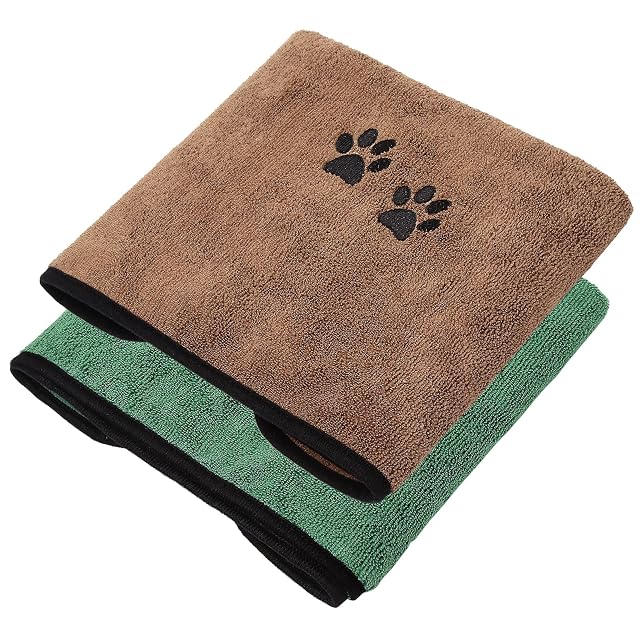 Paquete de 2 toallas de baño de secado rápido para mascotas