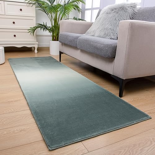 Miniatura 4 de Alfombra lavable para dormitorio, sala de estar, alfombra de área gris de 2 x 6 pies, alfombra esponjosa de terciopelo de espuma viscoelástica para