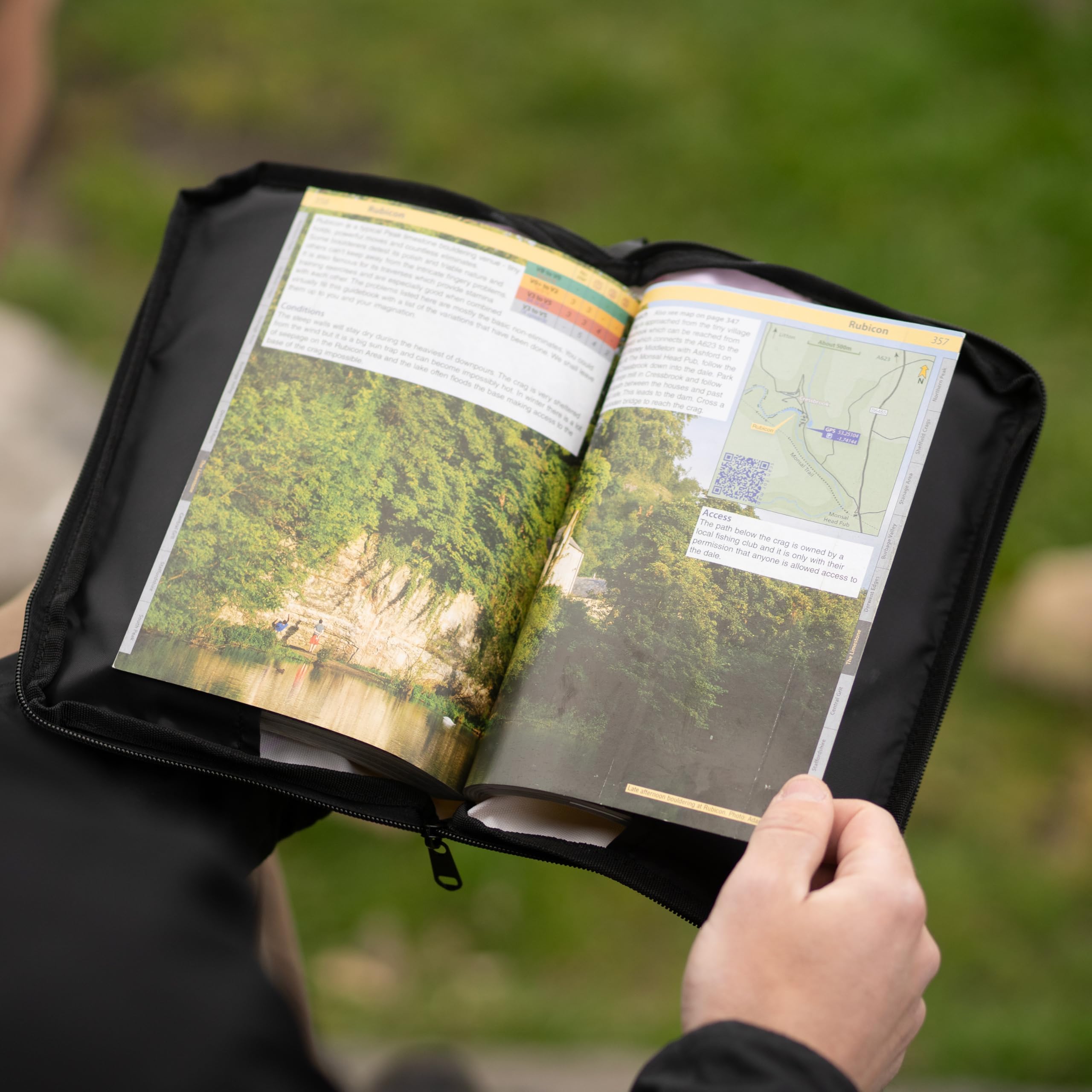 Psychi Climbing Guidebook Tasche für Boulder- und Bergsteigerführer, Grün