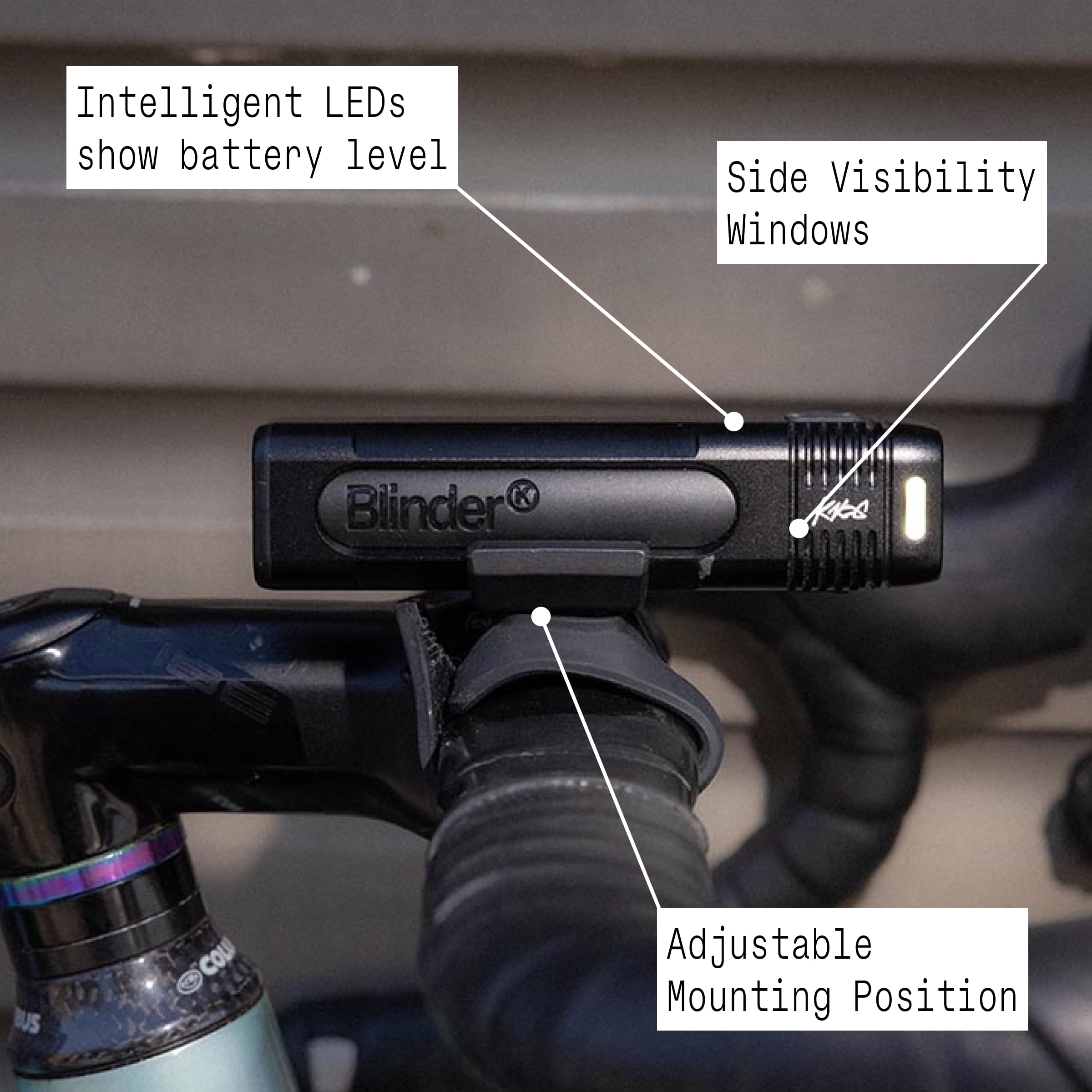 Knog Blinder 1000 et Cobber Reflex Ensemble de feux de vélo 1000 lumens avant et arrière 170 lumens rechargeables par USB, 6 + 1 modes d'éclairage, étanchéité IP67, faisceau 330°, corps compact en