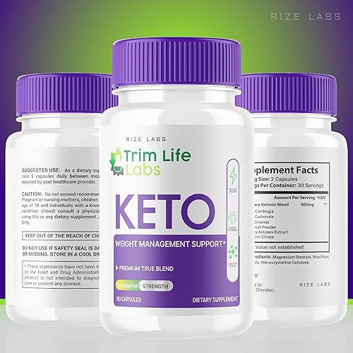 Miniatura 7 de - Trim Life Labs Keto Cápsulas - Píldoras de pérdida de peso - Fórmula de apoyo de máxima fuerza, suplemento Keto+ACV (120 cápsulas)