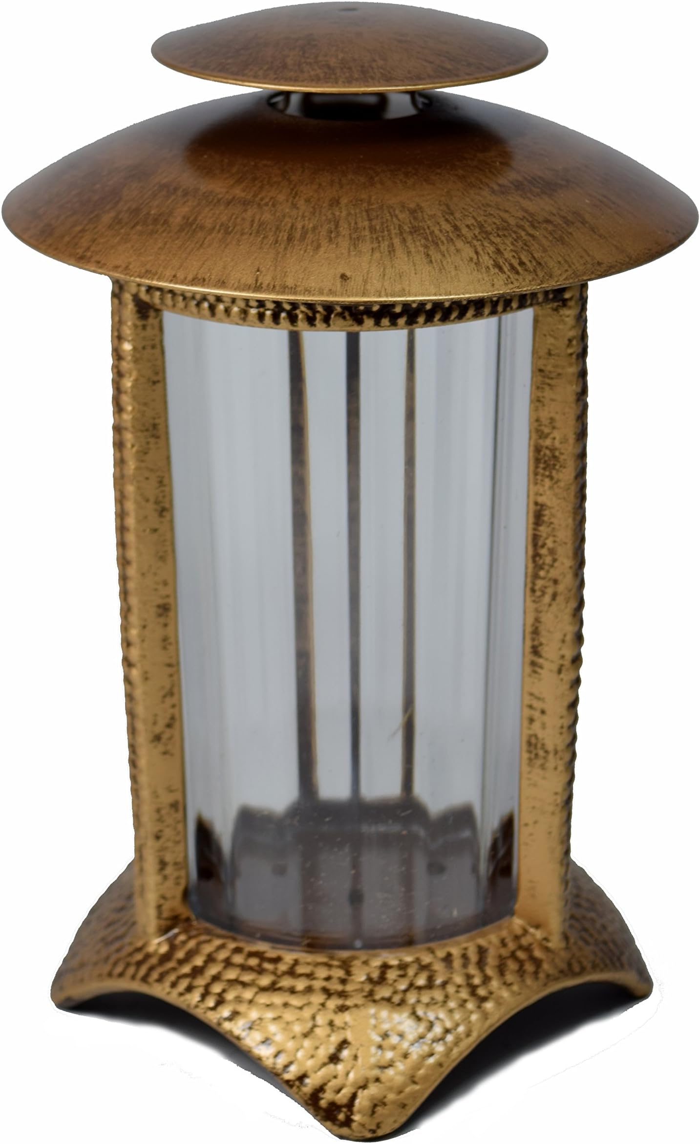 Paul Jansen Grave Candle with Plastic Insert, Semi-Circular Base Height 21 cm, Brown/Gold