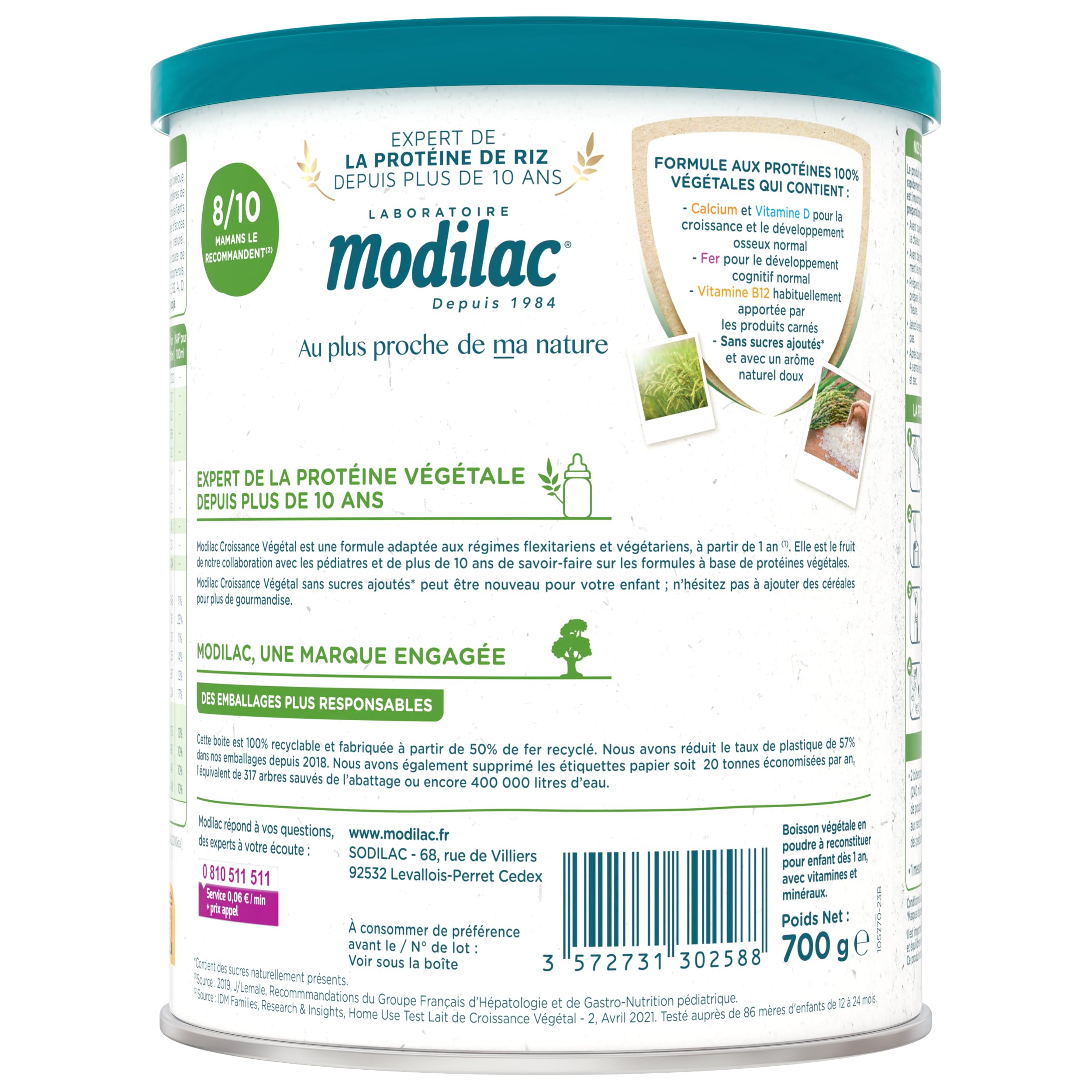 MODILAC Modilac croissance vegetal - Le pot de 700g