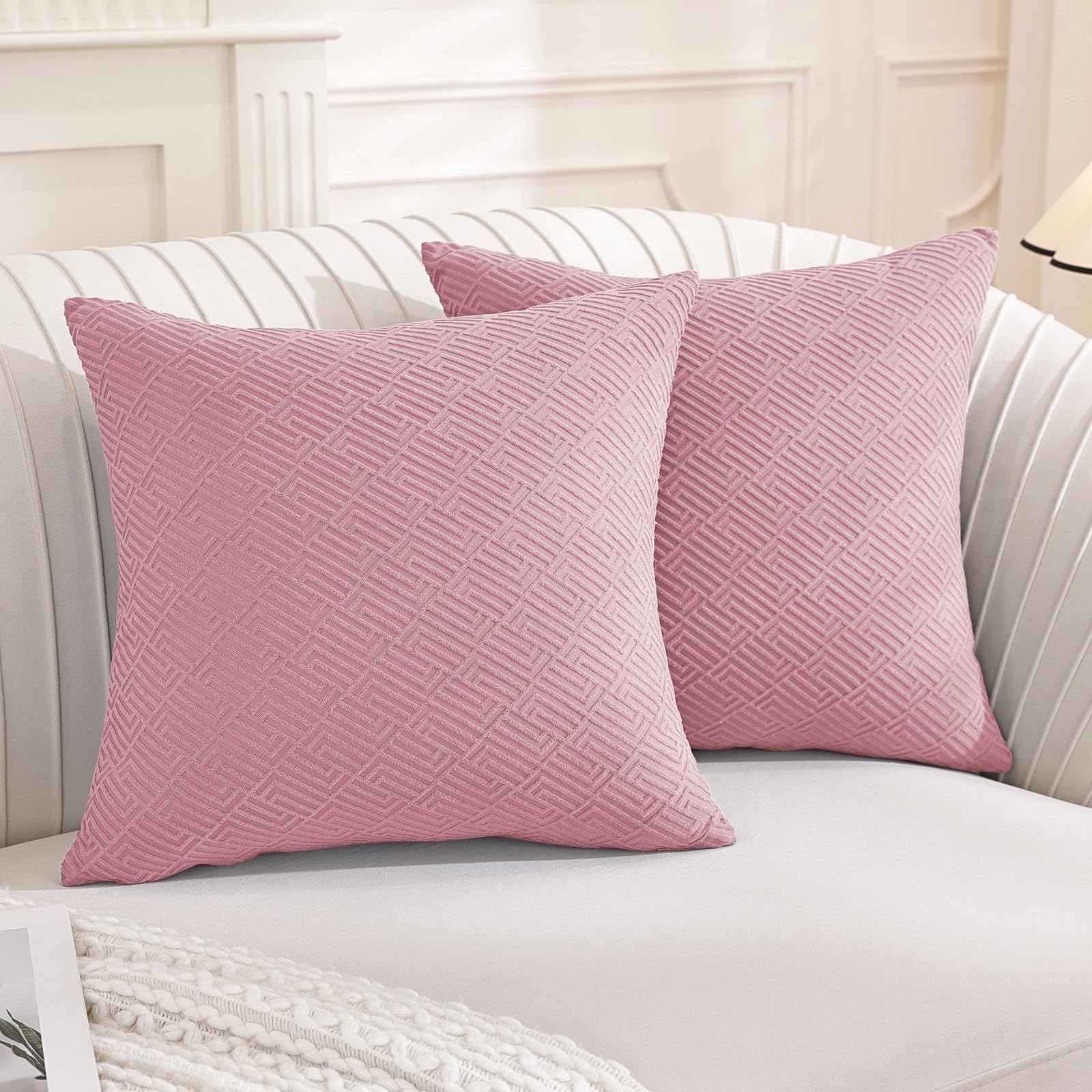 YSTELLAA Velluto Federe Cuscini Divano 45x45 2 Pezzi, Copricuscini - 11