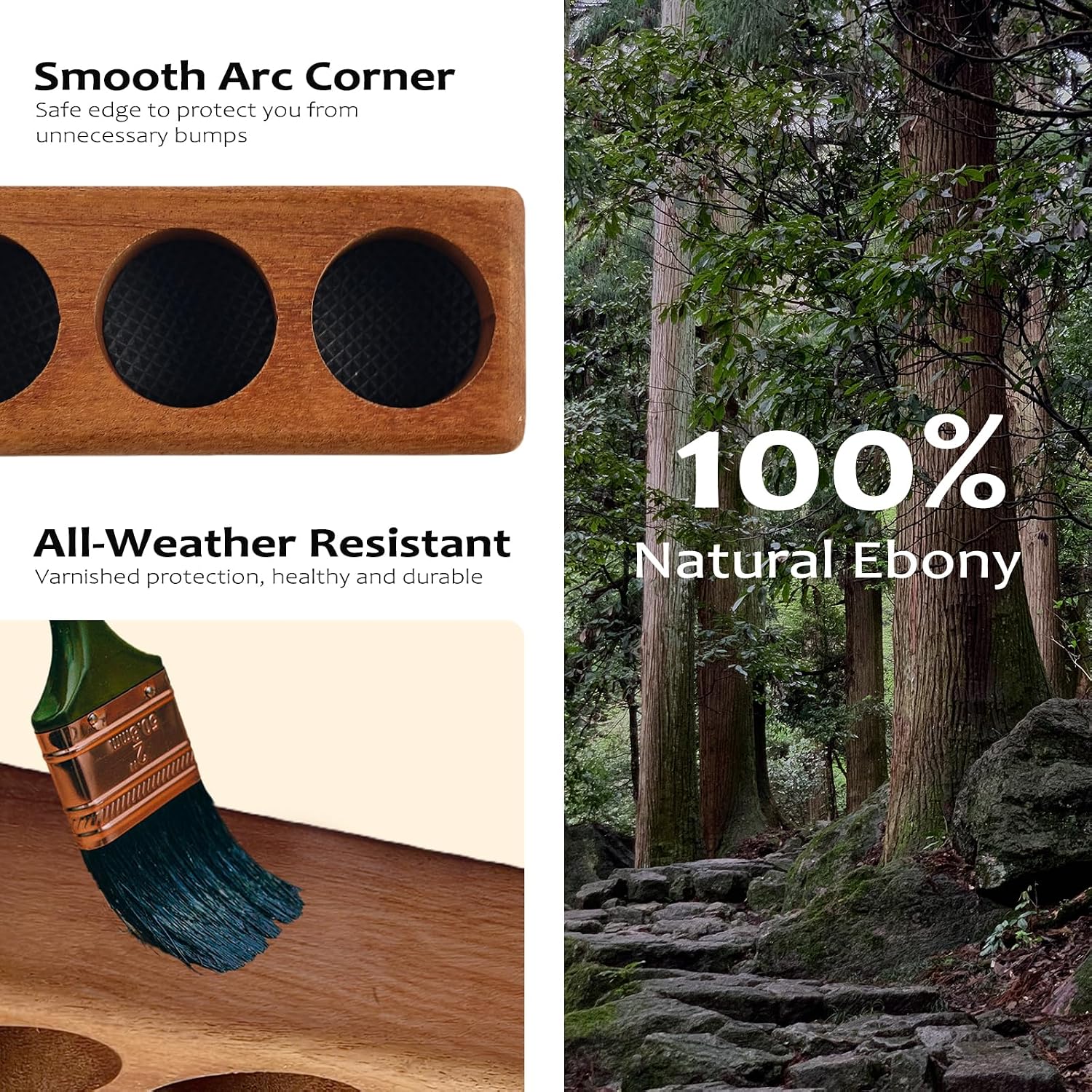 7-Slot Wooden Essential Oil Storage Organizer, Vintage Brown Wood Essential Oil Display Holder Stand Essential Oils Rack, Wooden Essential Oil Tray for 5-20ml Bottles image 3