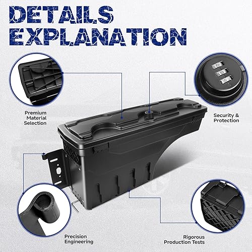 Miniatura 6 de Caja de herramientas de almacenamiento para caja de camioneta con cerradura, apta para Chevrolet Colorado GMC Canyon 2004-2012, caja de herramientas