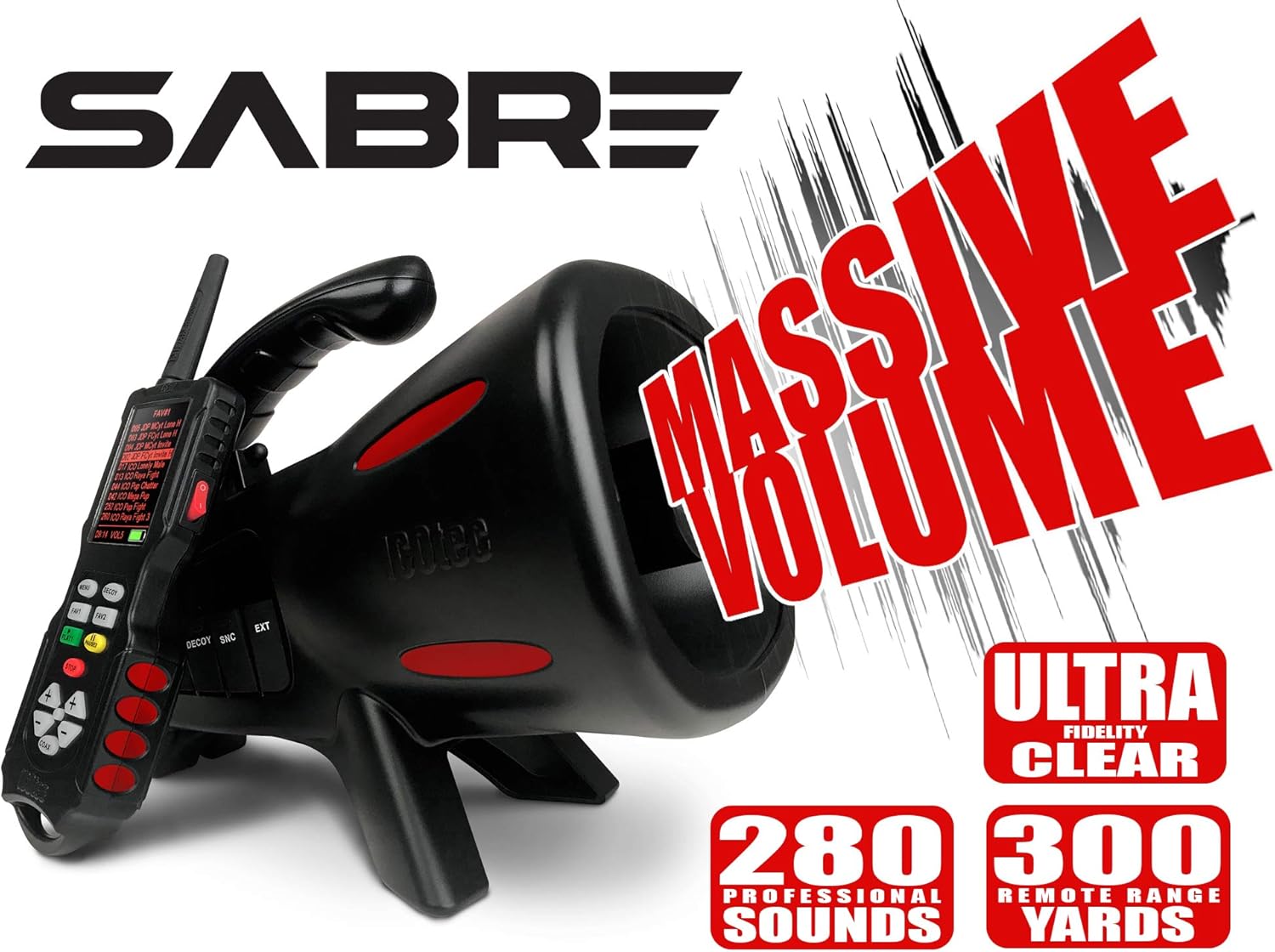 Icotec Sabre Programmable Predator Game Call - Includes 280 Professional Sounds - Save up to 500 Internally - 300 Yard Remote Range - Free Sound Downloads : Sports & Outdoors