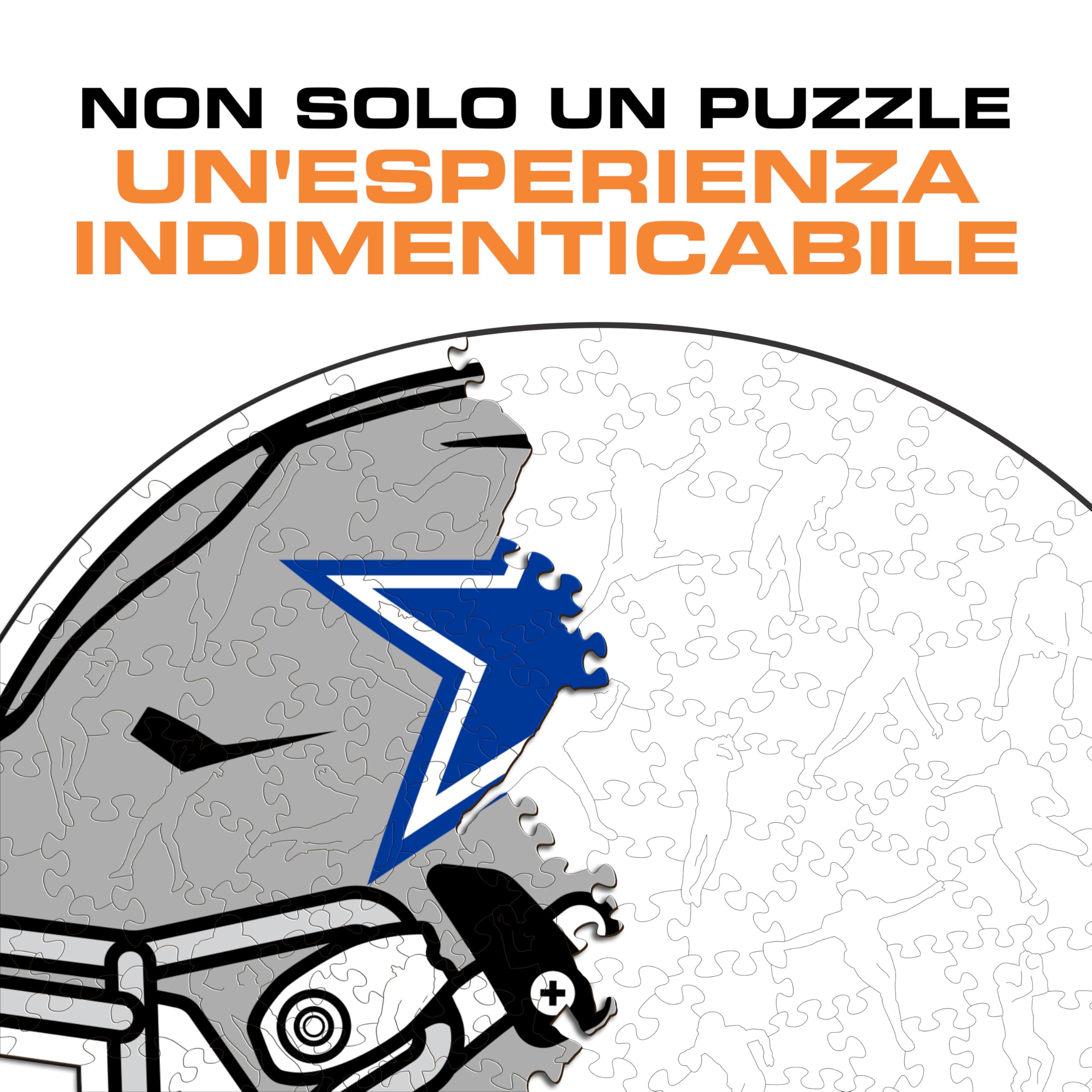 Iconic Puzzles - Casco Dallas Cowboys, Puzzle di Legno con licenza ufficiale NFL, 100% sostenibile, regalo per adulti e bambini, taglia S, 150 Pcs