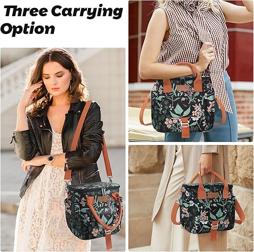 Miniatura 6 de Joymee Lonchera grande aislada para mujeres adultas, reutilizable, impermeable, para el trabajo, picnic, campamento, pequeña hielera a prueba de