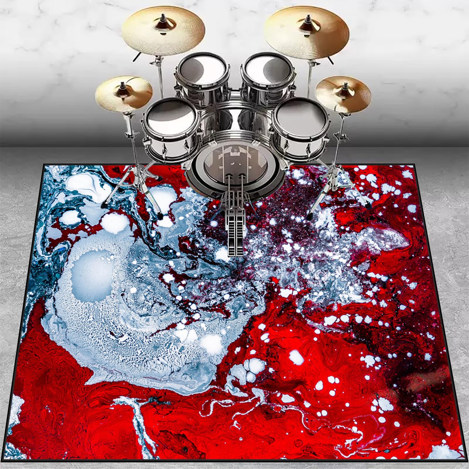 120 x 100 cm dywanik bębnowy antypoślizgowy dywan dźwiękoszczelny koc domowy dywan bębnowy do bębna basowego i innych mat do instrumentów muzycznych mata mata bębnowa