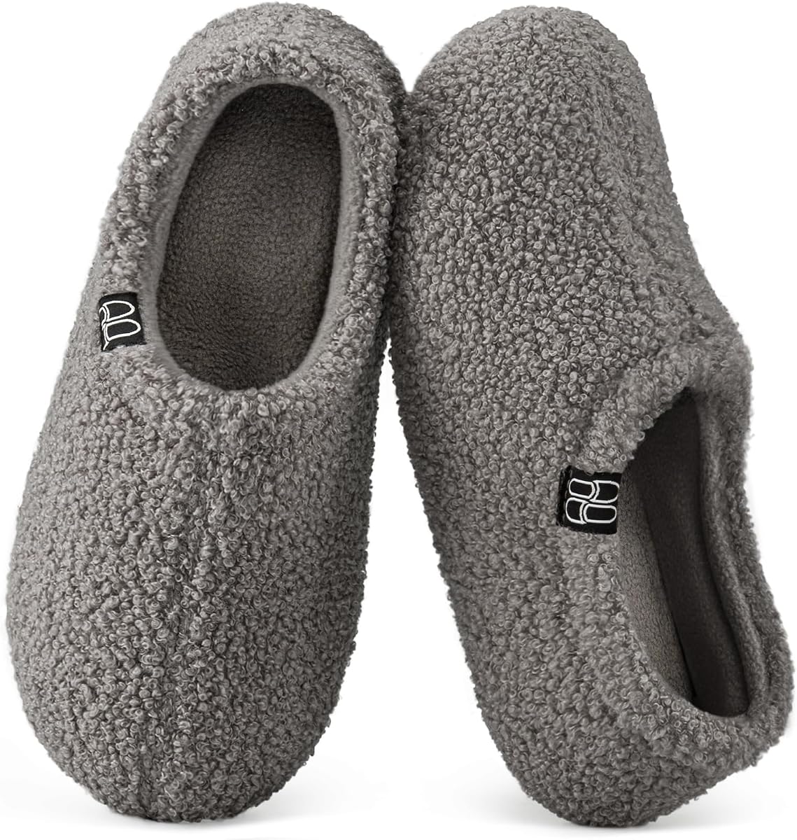 HomeTop Pantuflas tipo mocasín de espuma viscoelástica con forro polar de piel borrosa y rizada para mujer | Antideslizante, Interior y Exterior, Lavable a Máquina, Caliente, Dormitorio, Ligero
