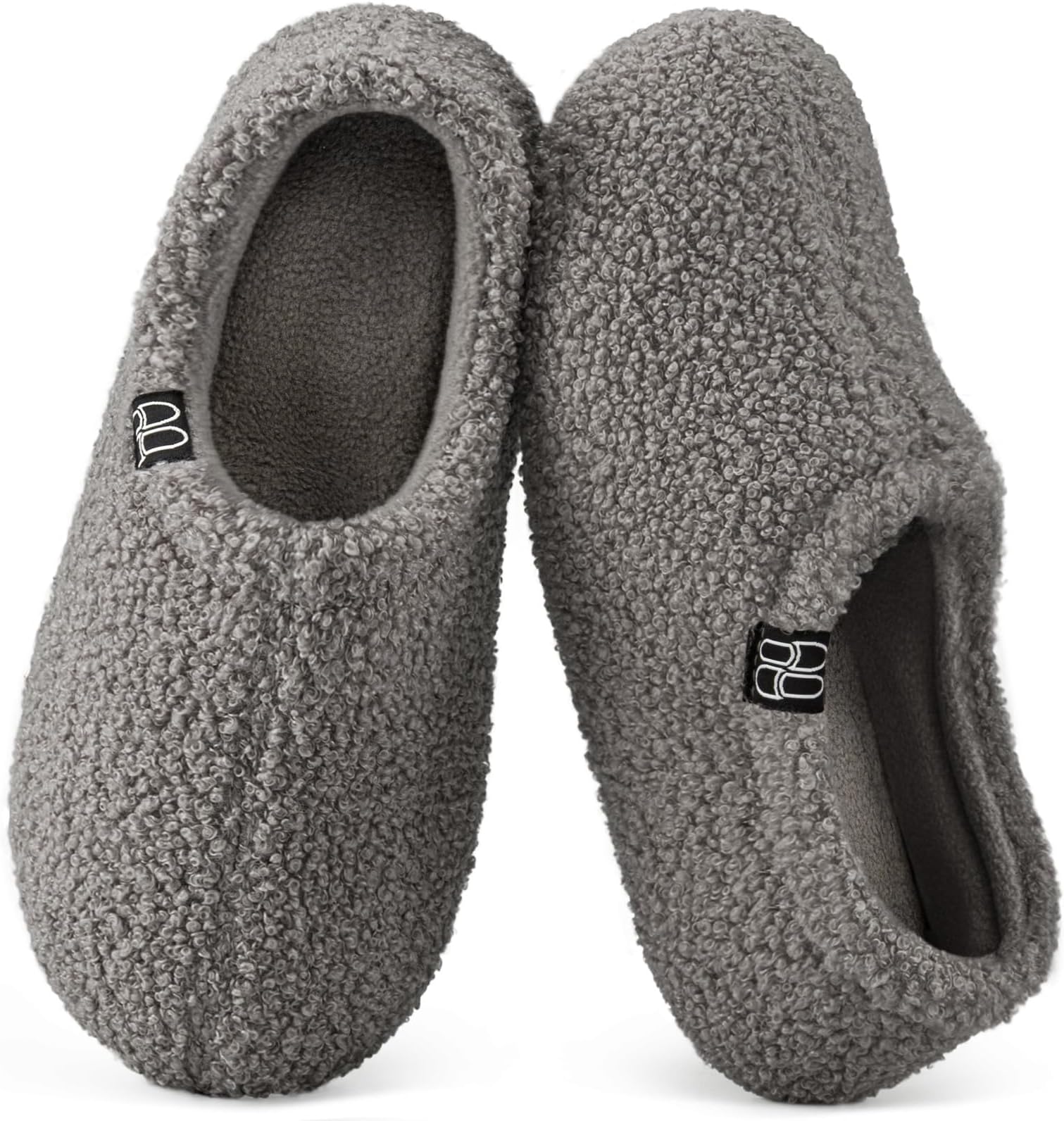 Women's Fuzzy Curly Fur Memory Foam Loafer Slippers with Polar Fleece Lining