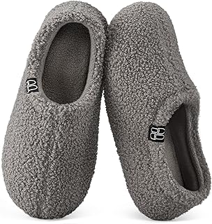 Women's Fuzzy Curly Fur Memory Foam Loafer Slippers with Polar Fleece Lining