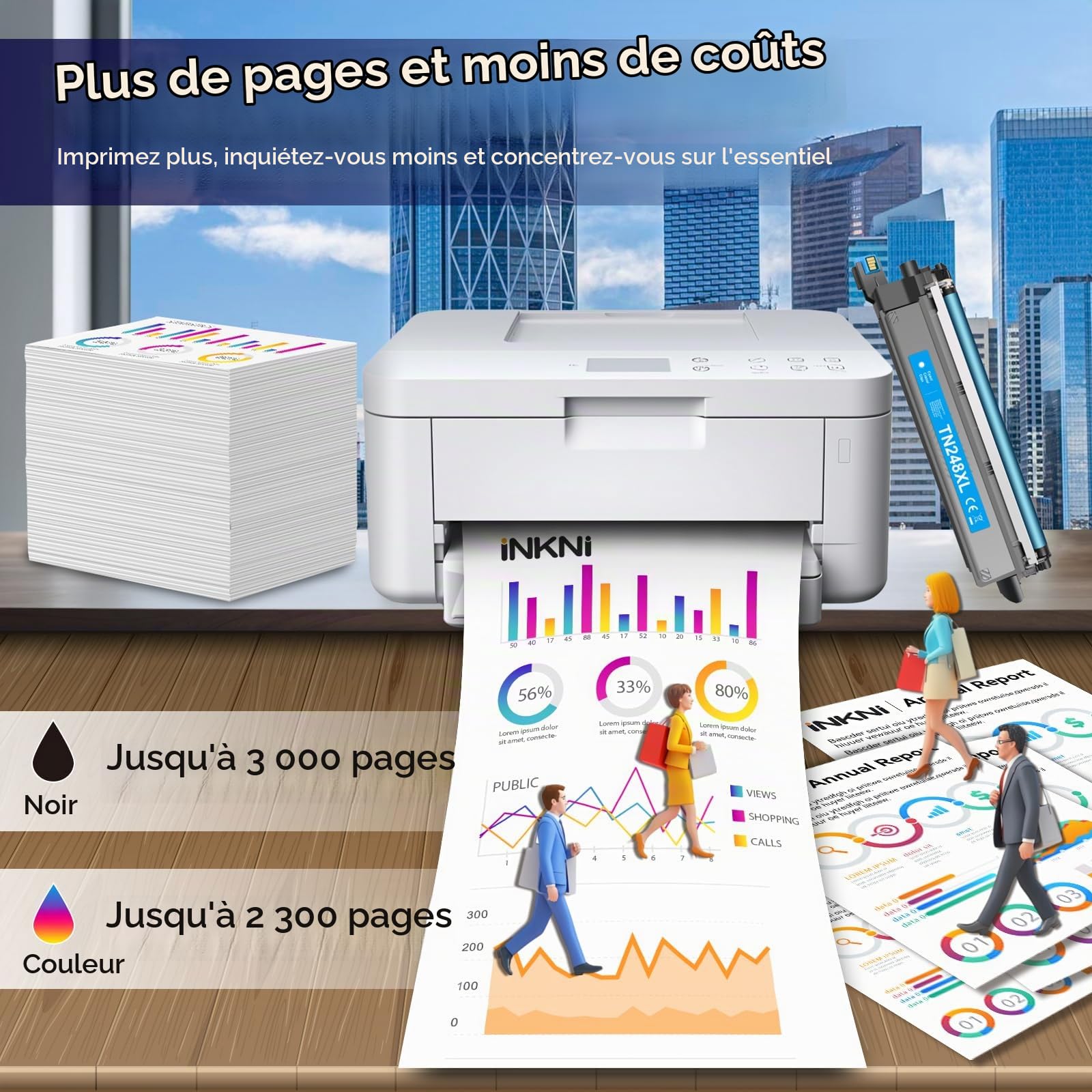 TN248XL TN-248XL TN248 DCP-L3560CDW Toner MFC-L3760CDW MFC-L3740CDWE 4 Pack
