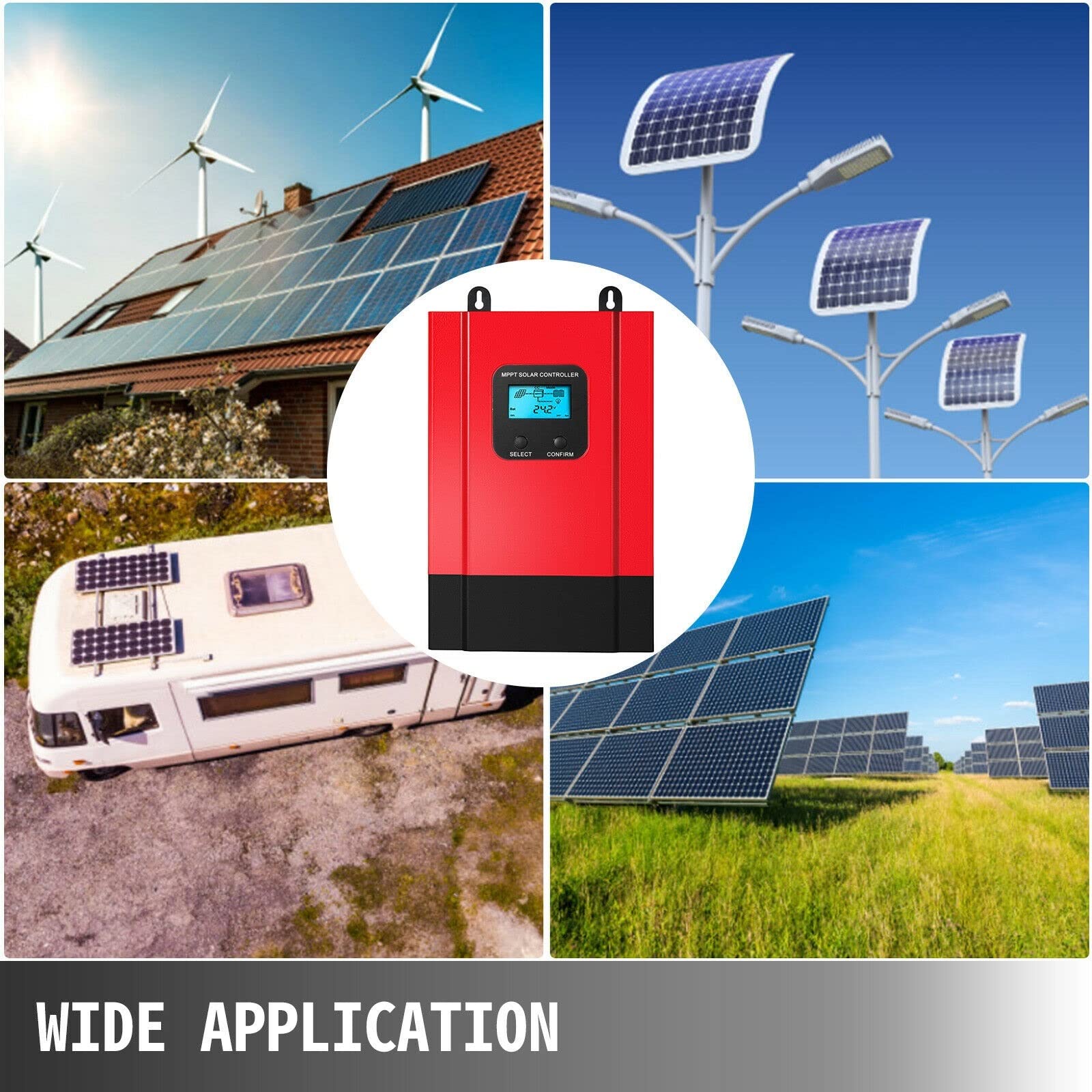 40A 60A MPPT Regolatore di Carica Solare Display LCD 12V 24V 36V 48V Automatico con Controllo App Mobile Max 150V Ingresso fotovoltaico(40A WiFi)